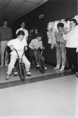 Wilfrid Laurier University winter carnival tricycle race, 1988