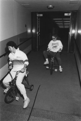 Wilfrid Laurier University winter carnival tricycle race, 1988