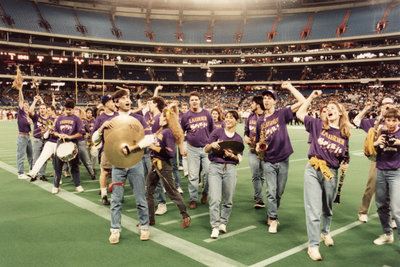 Wilfrid Laurier University spirit band at Vanier Cup 1991