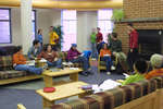 Students in Waterloo College Hall, Wilfrid Laurier University