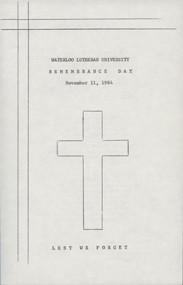 Remembrance Day Program, 1964