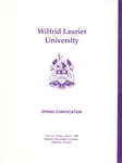 Wilfrid Laurier University spring convocation program, 1:30 p.m. June 5, 1998