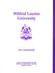 Wilfrid Laurier University fall convocation program, 1998