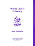 Wilfrid Laurier University spring convocation program, June 5, 1999