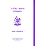 Wilfrid Laurier University spring convocation program, June 3, 2000