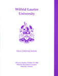 Wilfrid Laurier University fall convocation program, 2000