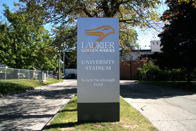 University Stadium sign, Wilfrid Laurier University