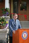 Mike Hancock at the opening ceremony of Wilkes House Residence, Laurier Brantford
