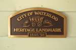 City of Waterloo Heritage Landmark plaque, Lucinda House, Wilfrid Laurier University