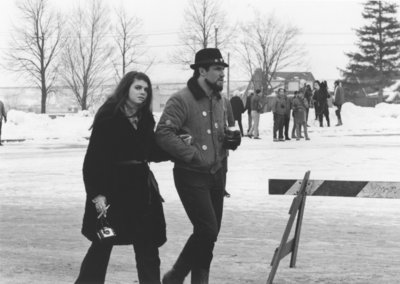 Man and woman during Waterloo Lutheran University Winter Carnival