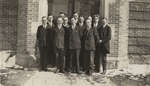 Waterloo College and Seminary students in front of Willison Hall
