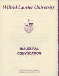 Wilfrid Laurier University inaugural convocation program, 1973