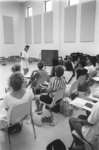 Students in John Aird Centre recital hall, Wilfrid Laurier University