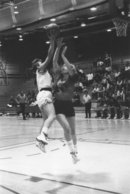 Kris Peel during the Laurier Gold Rush Basketball Tournament, 1988