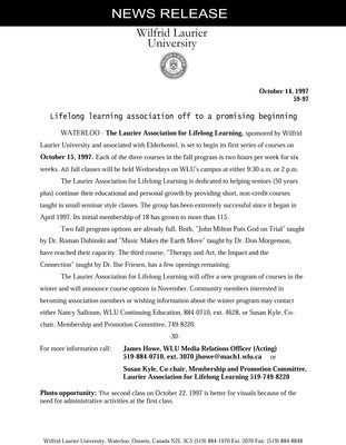 59-1997 : Lifelong learning association off to a promising beginning