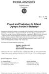 21-1999 : Pound and Tewksbury to attend Olympic forum in Waterloo