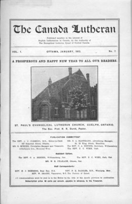 The Canada Lutheran, vol. 1, no. 7, January 1913