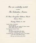 Invitation to the dedication services of St. Peter's Evangelical Lutheran Church, October 1968