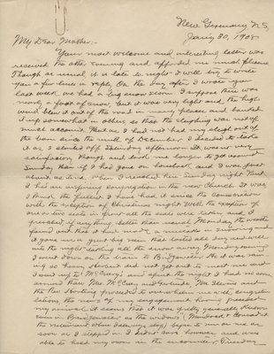 C. H. Little to Candace Little, January 30, 1908