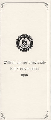 Wilfrid Laurier University 1999 fall convocation invitation