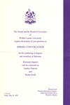 Wilfrid Laurier University spring convocation and baccalaureate service invitation, May 26, 1995