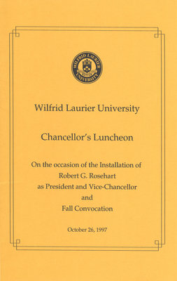 Chancellor's Luncheon program, October 26, 1997