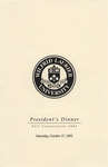 Wilfrid Laurier University fall convocation President's Dinner program, 2001