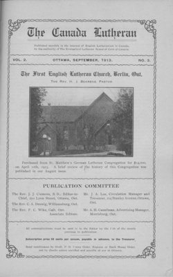 The Canada Lutheran, vol. 2, no. 3, September 1913