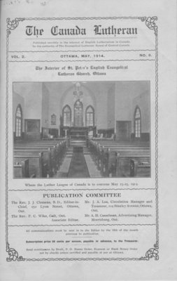 The Canada Lutheran, vol. 2, no. 8, May 1914