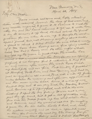 C. H. Little to Candace Little, April 30, 1908