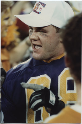 Dave Nagy on field after 1991 Vanier Cup game