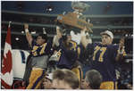 Wilfrid Laurier University football players with the Vanier Cup