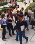 People walking on Wilfrid Laurier University campus