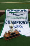2004 OUA women's lacross banner and trophy