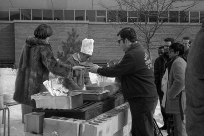 Cookout at Waterloo Lutheran University Winter Carnival, 1970