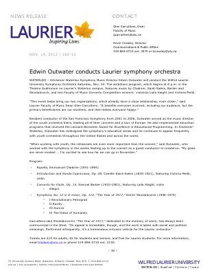 160-2012 : Edwin Outwater conducts Laurier symphony orchestra