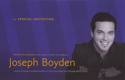 An evening with Joseph Boyden invitation