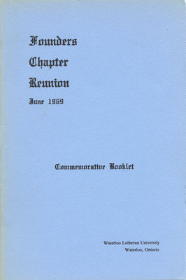 Founders Chapter reunion, June 1969 : commemorative booklet