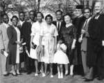 Group of people at Waterloo Lutheran University spring convocation 1961