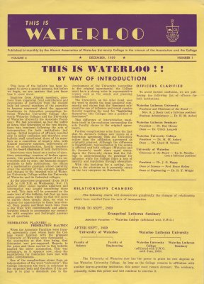 This is Waterloo, December 1959, volume 4, number 1