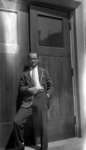 Earle Shelley in Willison Hall doorway