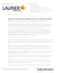 11-2013 : Laurier announces new Master of Arts in Community Music