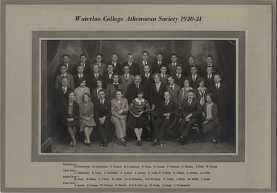Waterloo College Athenaeum Society, 1930-31