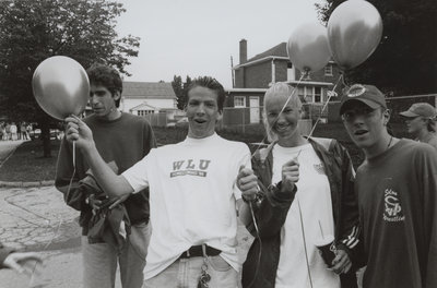 Students celebrating Homecoming '96