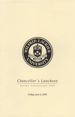 Chancellor's Luncheon program, June 6, 2003