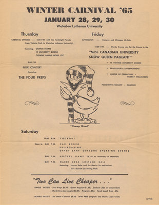 Waterloo Lutheran University Winter Carnival 1965 poster