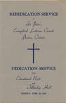 Rededication services of St. Peter's Evangelical Lutheran Church, Preston, Ontario