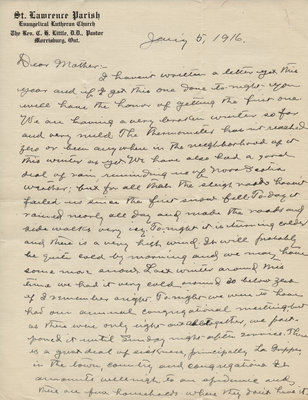 Letter from C. H. Little to Candace Little, January 5, 1916