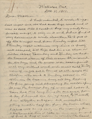 Letter from C. H. Little to Candace Little, December 11, 1917