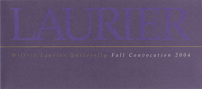 Wilfrid Laurier University fall convocation invitation, 2004